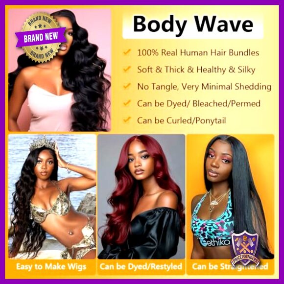 Brazilian Body Wave Human Hair Extensions 16-20\